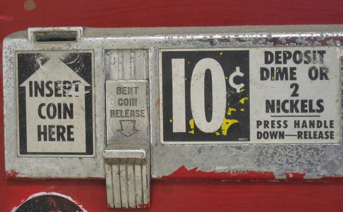 old coke machine coin input