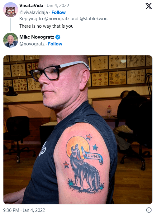 Novogratz Luna tattoo