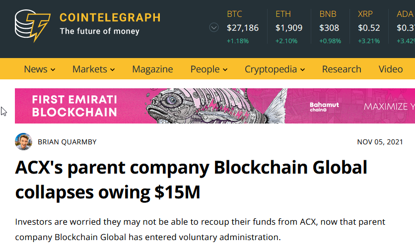Blockchain Global Bankruptcy