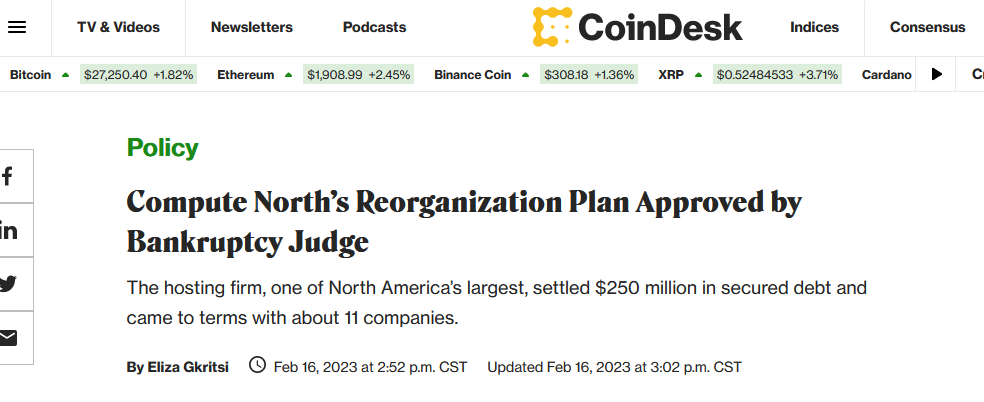 Compute North Bankruptcy