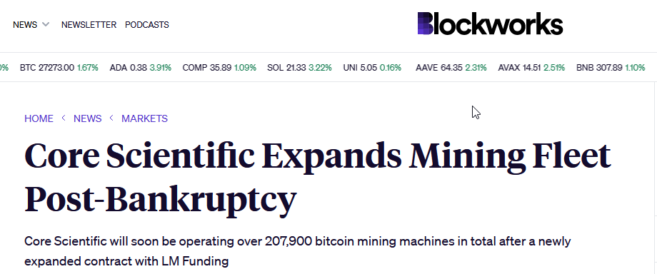 Core Scientific Bankruptcy