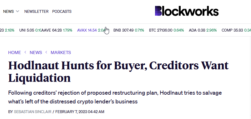 Hodlnaut Bankruptcy