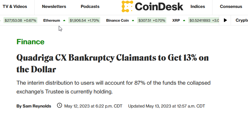 Quadriga Bankruptcy