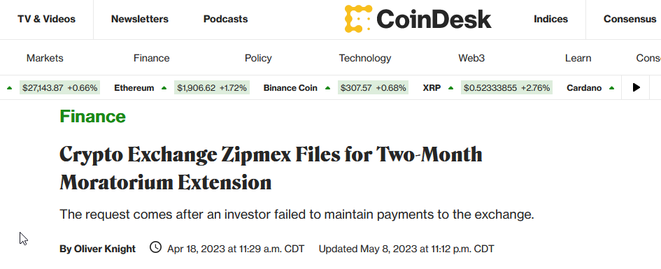Zipmex Bankruptcy