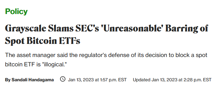 Grayscale slams SEC over spot etf rejection headline