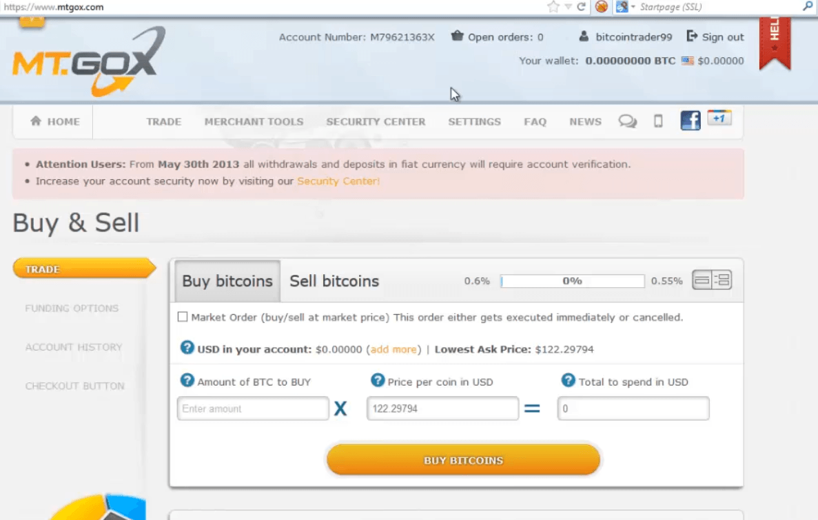 old Mt Gox interface